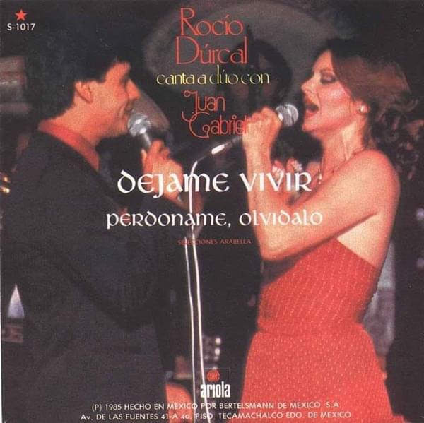 Album cover art for "Perdóname, Olvídalo" by Rocío Dúrcal & Juan Gabriel