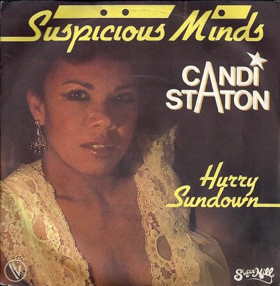 Album cover art for "Suspicious Minds" by Candi Staton