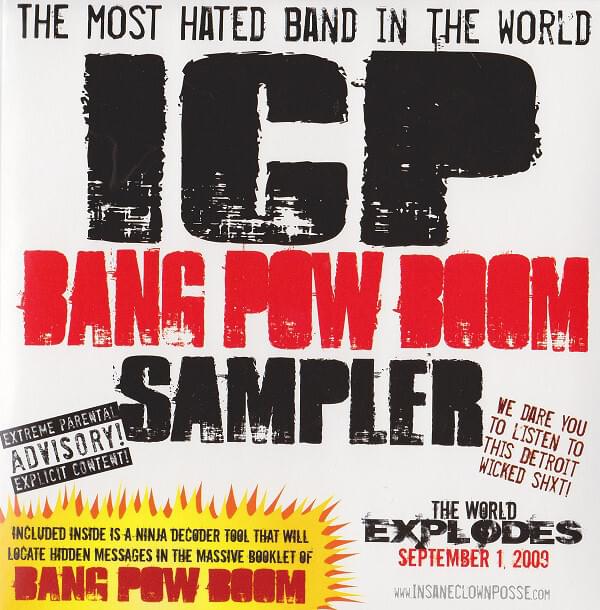 Album cover art for "Bang! Pow! Boom! Sampler" by Insane Clown Posse