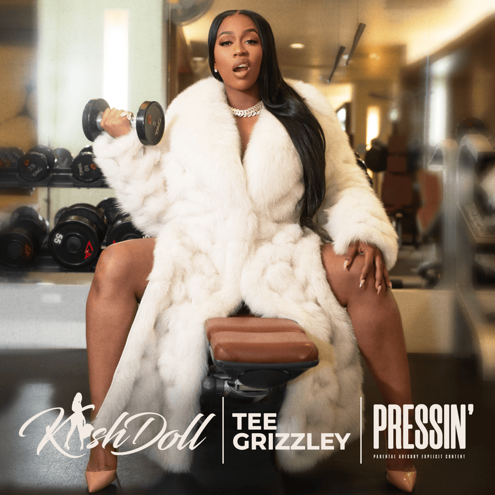 Album cover art for "Pressin’" by Kash Doll & Tee Grizzley