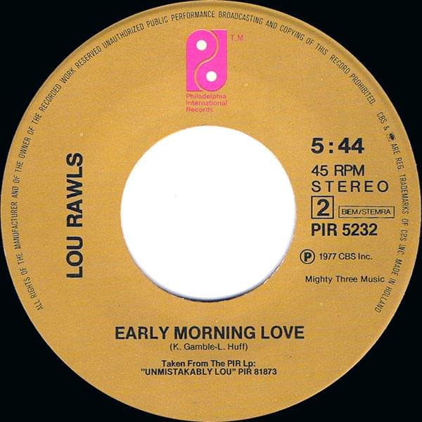 Album cover art for "Early Morning Love" by Lou Rawls