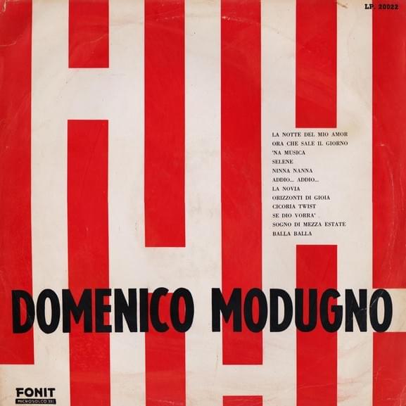 Album cover art for "’Na musica" by Domenico Modugno