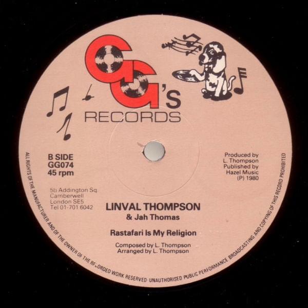 Album cover art for "Rastafari Is My Religion" by Linval Thompson
