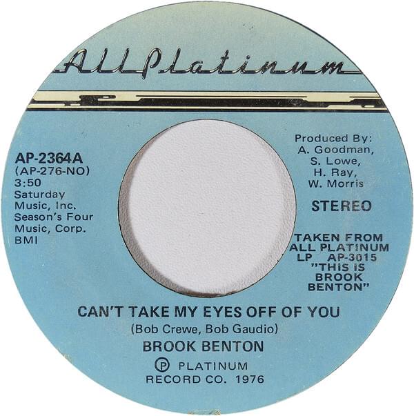 Album cover art for "Can’t Take My Eyes Off You" by Brook Benton