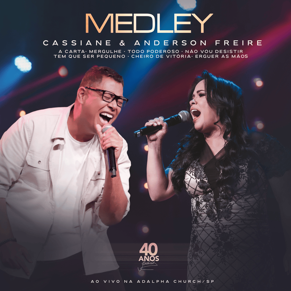 Album cover art for "Medley (A Carta / Mergulhe / Todo Poderoso / Não Vou Desistir / Tem Que Ser Pequeno / Cheiro de Vitória / Erguer As Mãos) [Ao Vivo]" by Cassiane