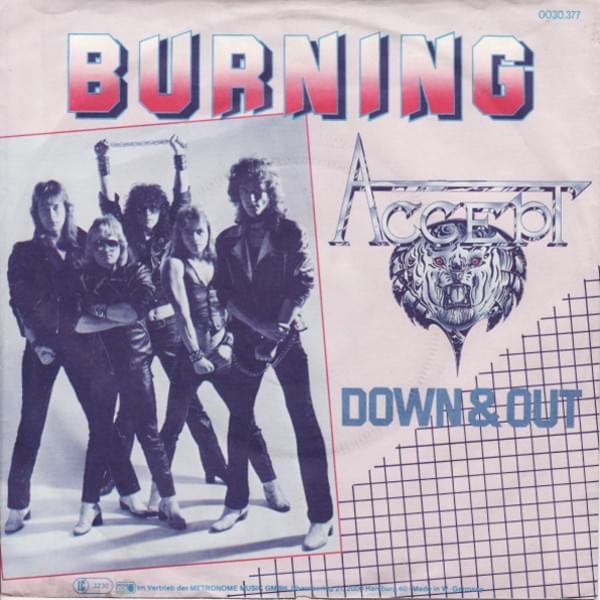 Album cover art for "Burning" by Accept