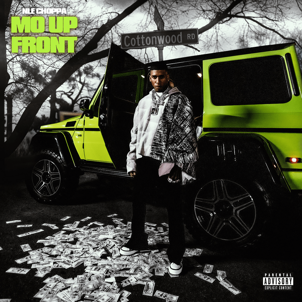 Album cover art for "MO UP FRONT" by NLE Choppa