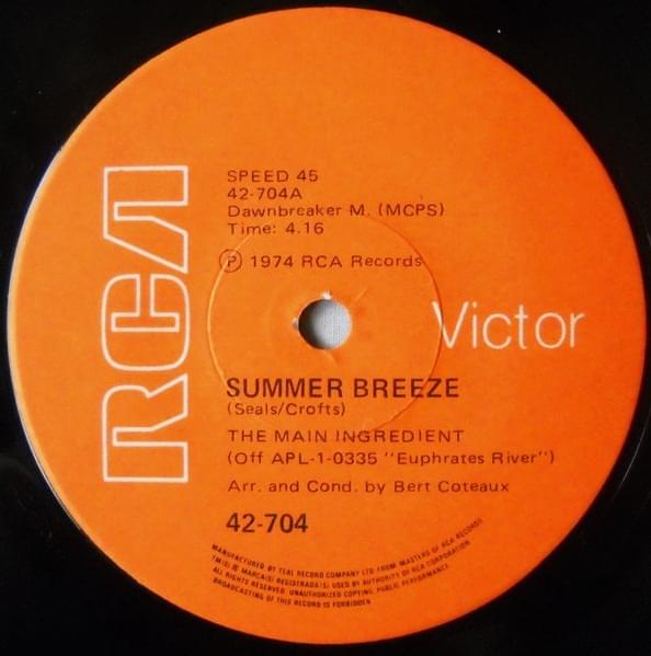 Album cover art for "Summer Breeze" by The Main Ingredient