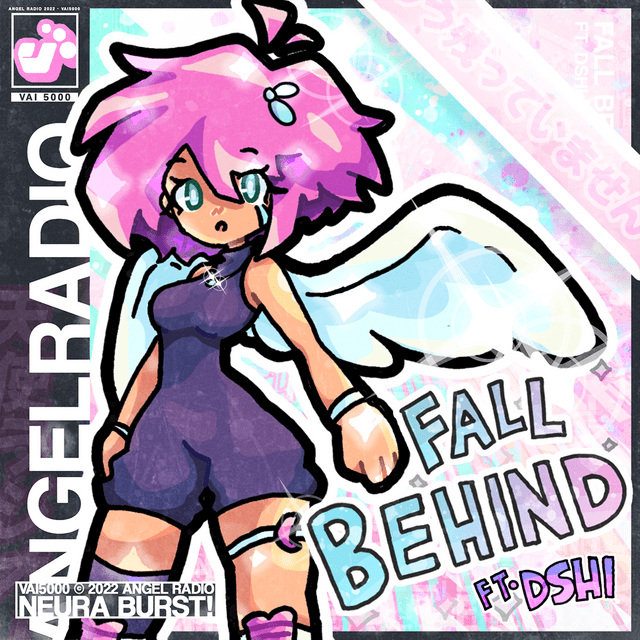 Album cover art for "FALL BEHIND" by vai5000 & dashie