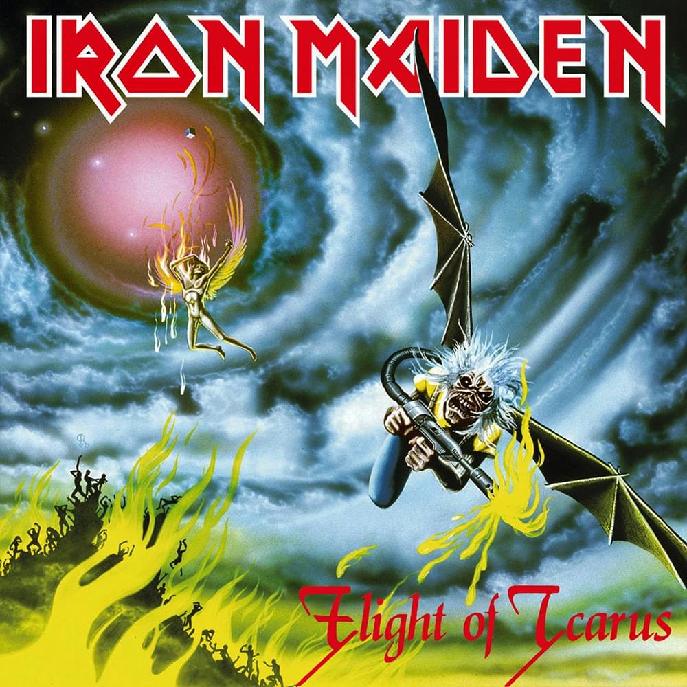 Album cover art for "Flight of Icarus" by Iron Maiden