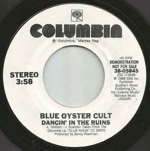 Album cover art for "Dancin’ In The Ruins" by Blue Öyster Cult