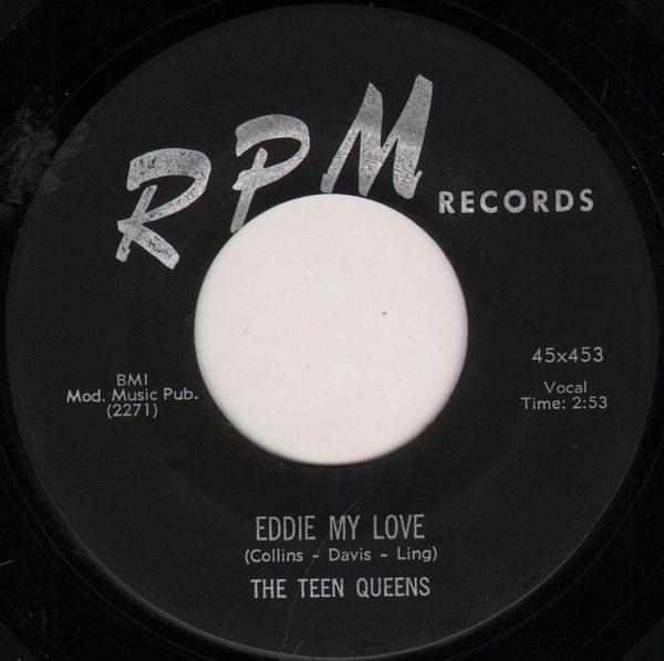 Album cover art for "Eddie My Love" by Teen Queens