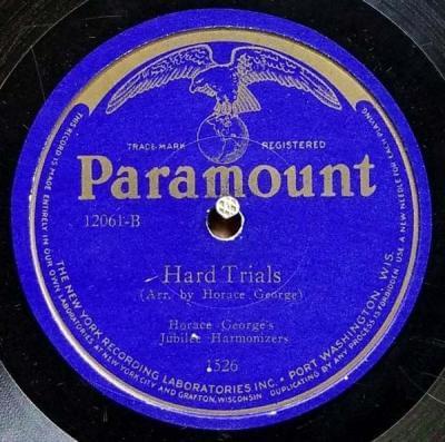 Album cover art for "Hard Trials" by Horace George’s Jubilee Harmonizers
