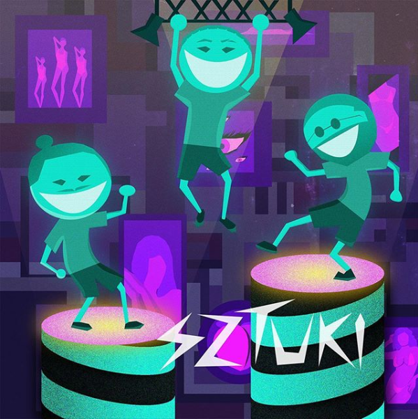 Album cover art for "Sztuki" by Qry & Jacuś & ZetHa