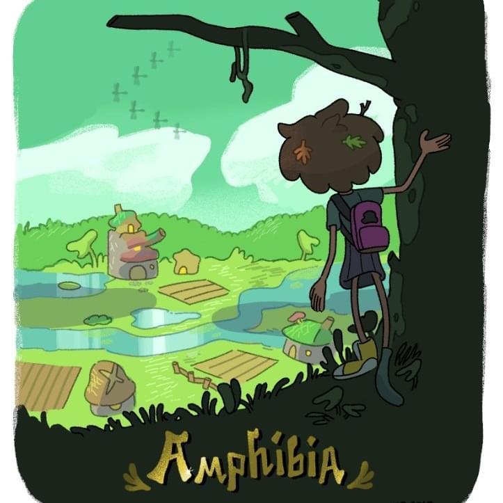 Album cover art for "Right Where I Need To Be" by Amphibia