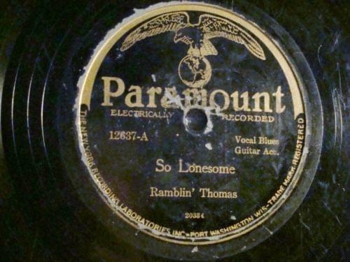 Album cover art for "So Lonesome" by Ramblin’ Thomas