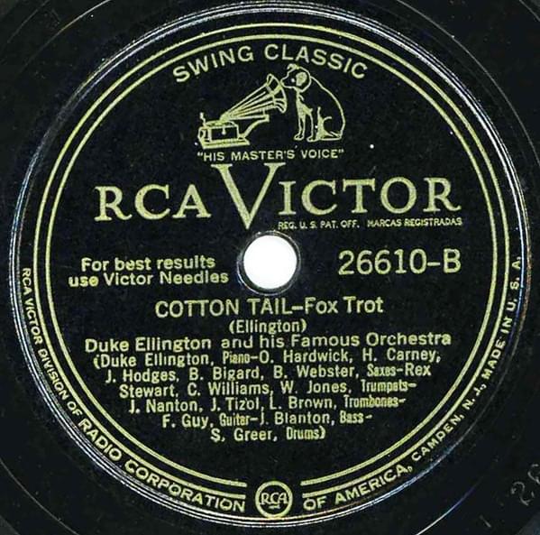 Album cover art for "Cotton Tail" by Duke Ellington