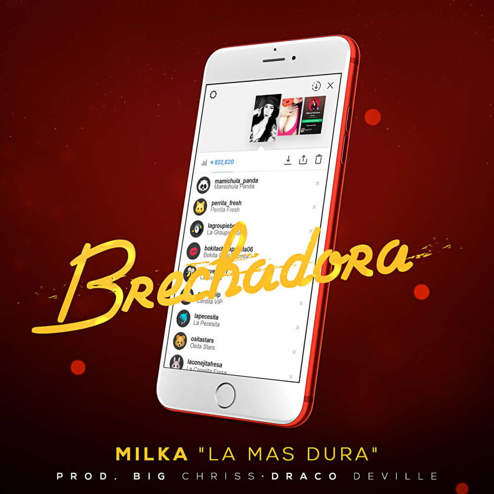 Album cover art for "Brechadora" by Milka La Mas Dura