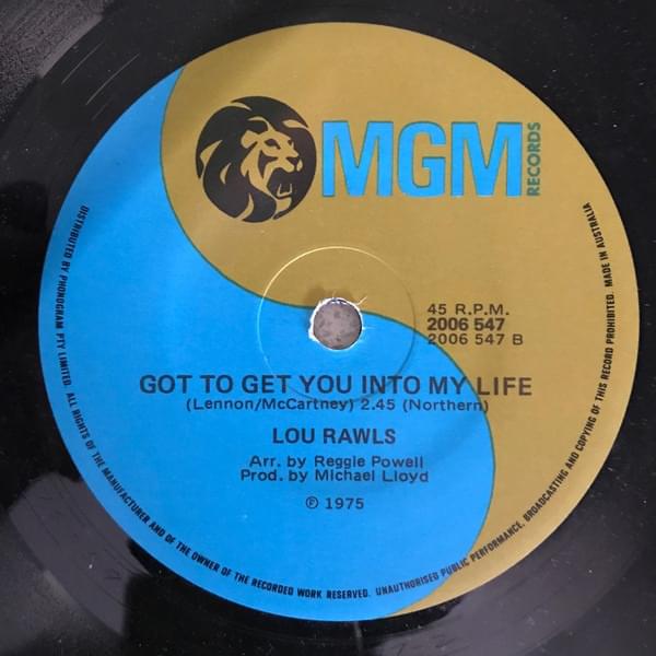 Album cover art for "Got to Get You Into My Life" by Lou Rawls
