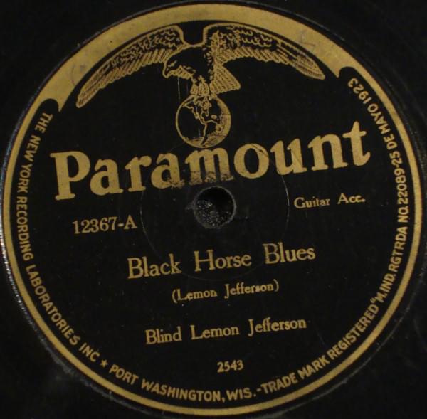 Album cover art for "Black Horse Blues" by Blind Lemon Jefferson