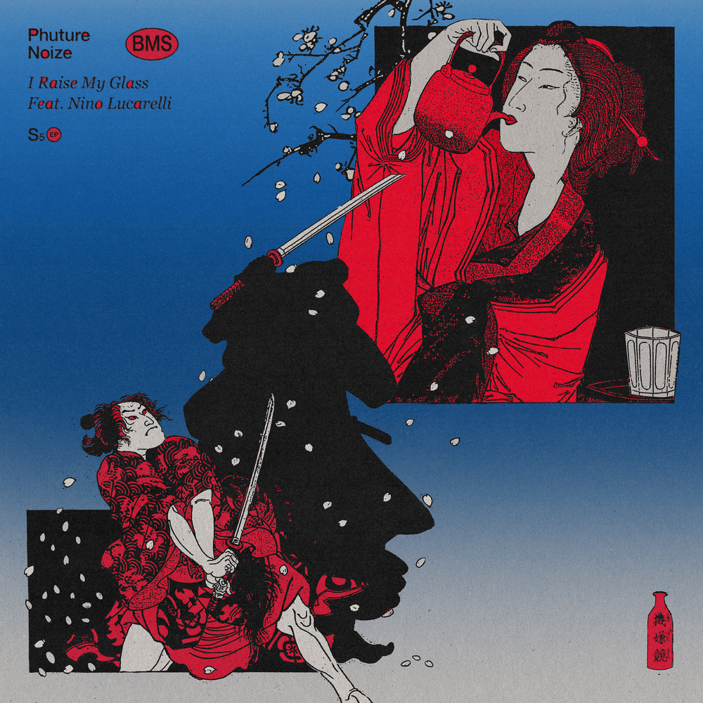 Album cover art for "I Raise My Glass" by Phuture Noize & Nino Lucarelli