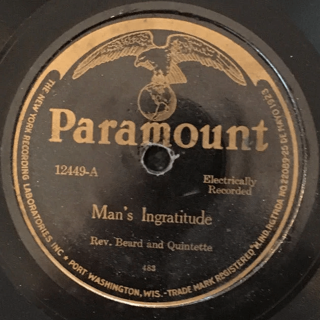 Album cover art for "Man’s Ingratitude" by Rev. James Beard & Biddleville Quintette
