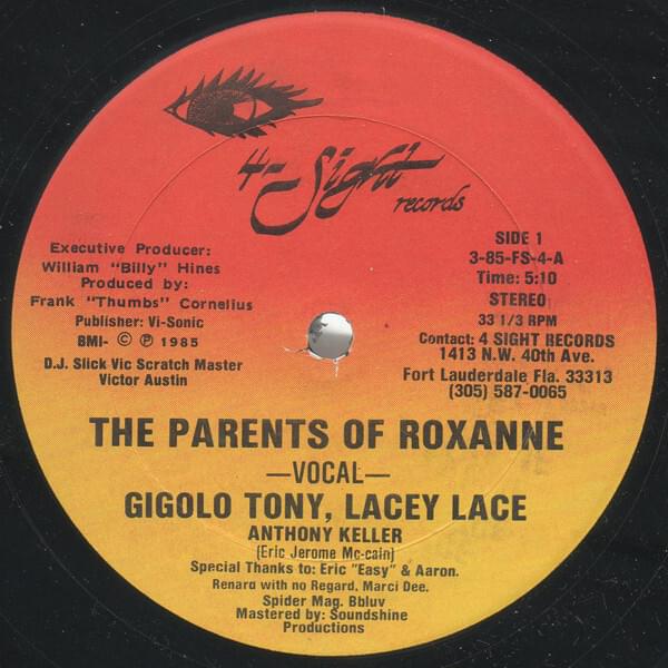 Album cover art for "The Parents of Roxanne" by Lacey Lace & Gigolo Tony