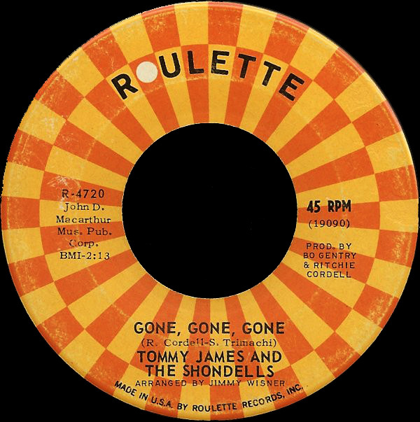 Album cover art for "Gone, Gone, Gone" by Tommy James and the Shondells