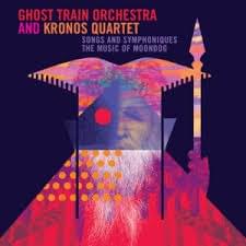 Album cover art for "Theme (Songs and Symphoniques: The Music of Moondog" by Moondog & Ghost Train Orchestra