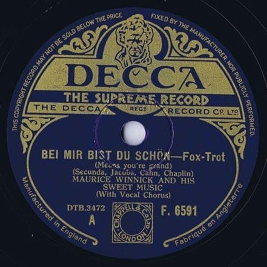 Album cover art for "Bei mir bist du schoen" by Al Bowlly