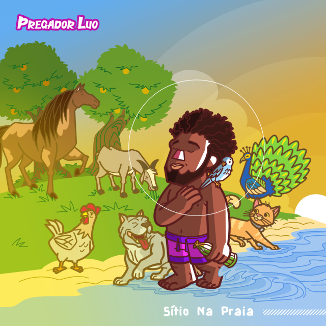 Album cover art for "Sítio na Praia" by Pregador Luo
