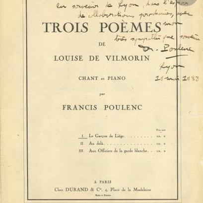 Cover image for Trois Poèmes de Louise de Vilmorin