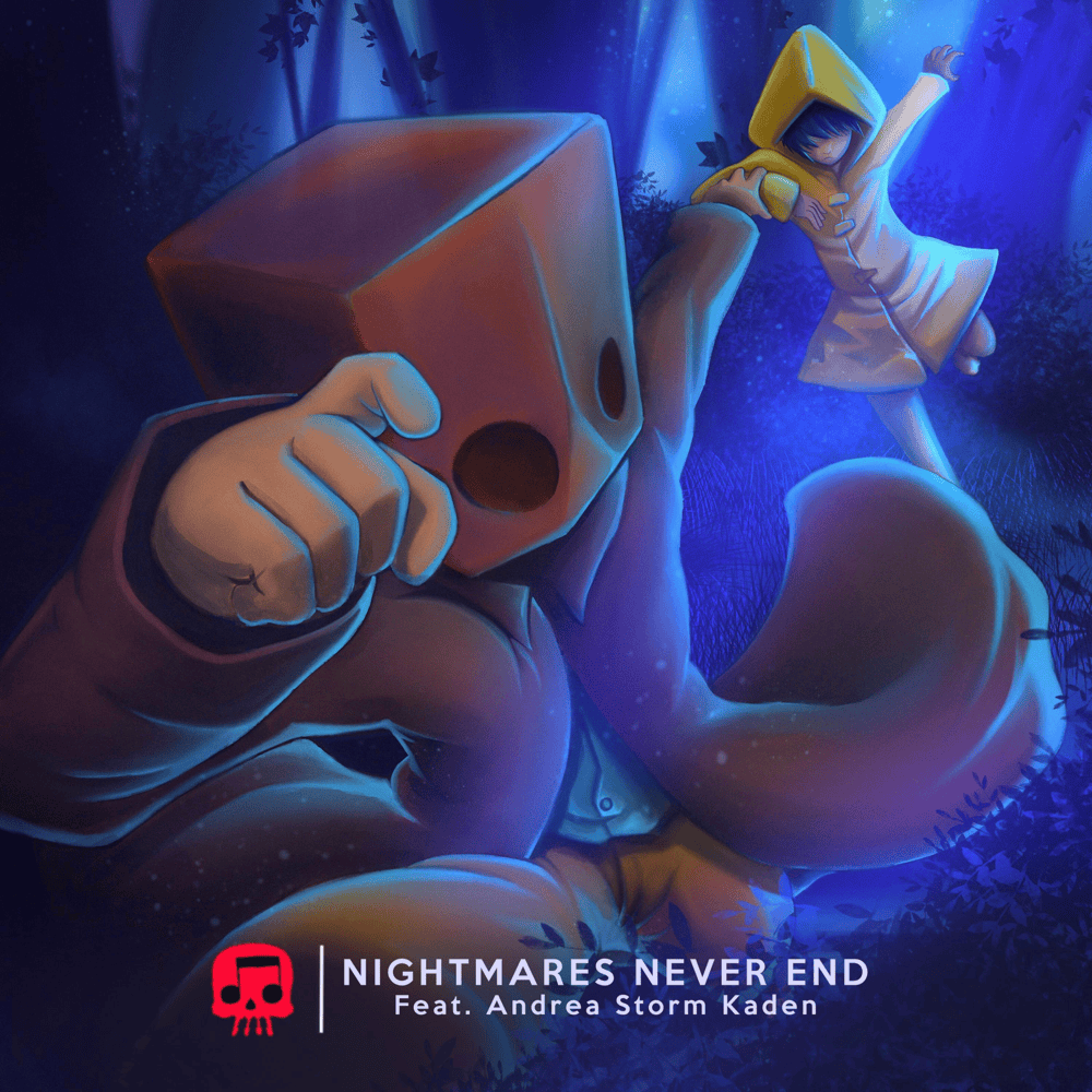 Album cover art for "Nightmares Never End" by JT Music & Andrea Storm Kaden