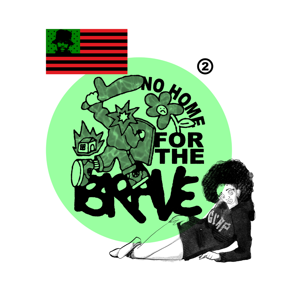 Album cover art for "No Home for the Brave" by Guapdad 4000