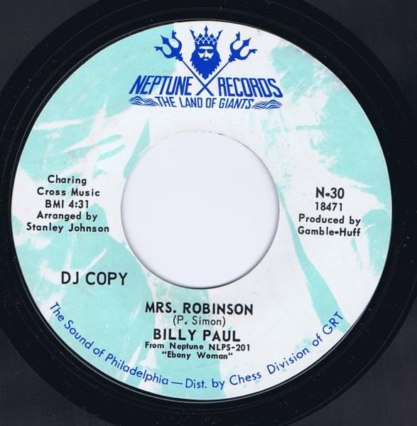 Album cover art for "Mrs. Robinson" by Billy Paul