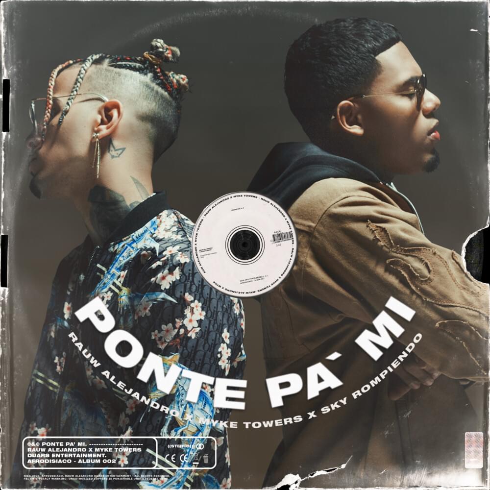 Album cover art for "Ponte Pa’ Mí" by Rauw Alejandro