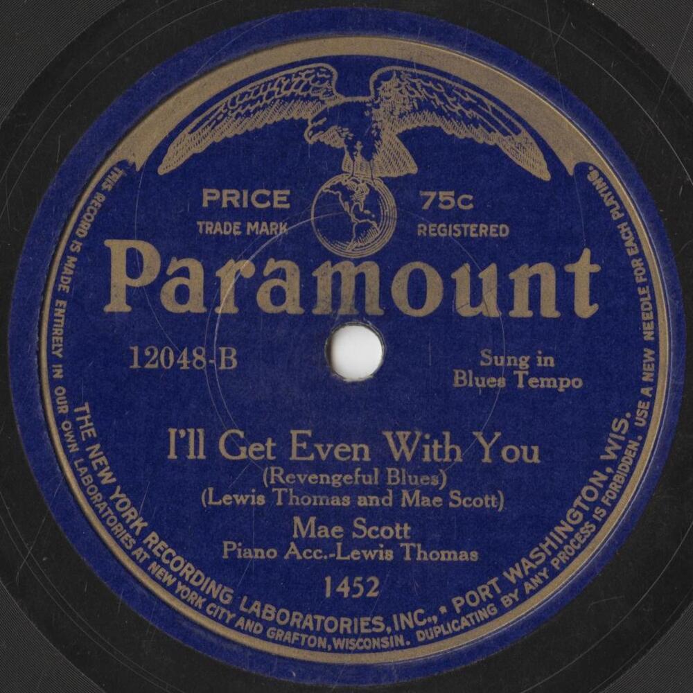 Album cover art for "I’ll Get Even With You (Revengeful Blues)" by Mae Scott