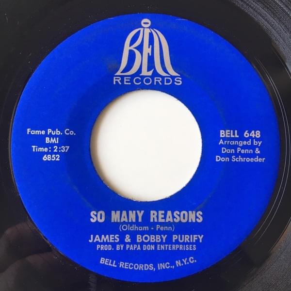 Album cover art for "So Many Reasons" by James & Bobby Purify