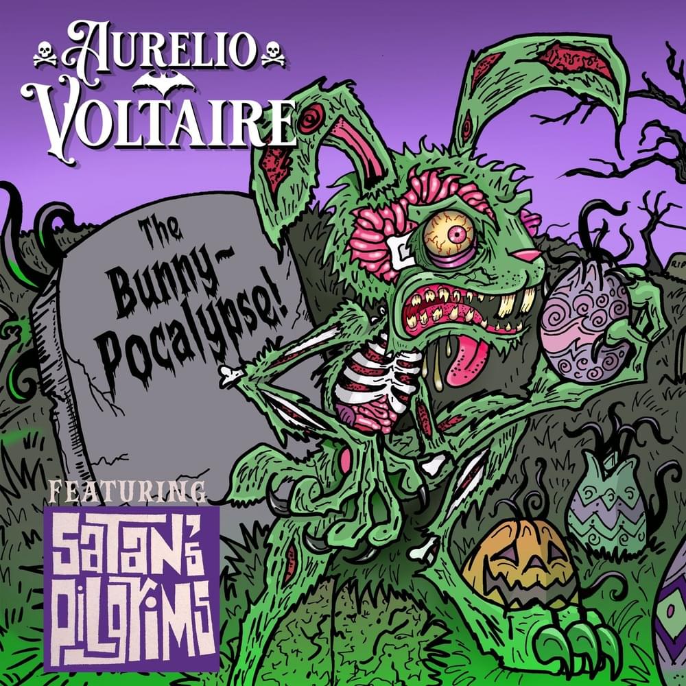 Album cover art for "The Bunnypocalypse" by Aurelio Voltaire & Satan’s Pilgrims