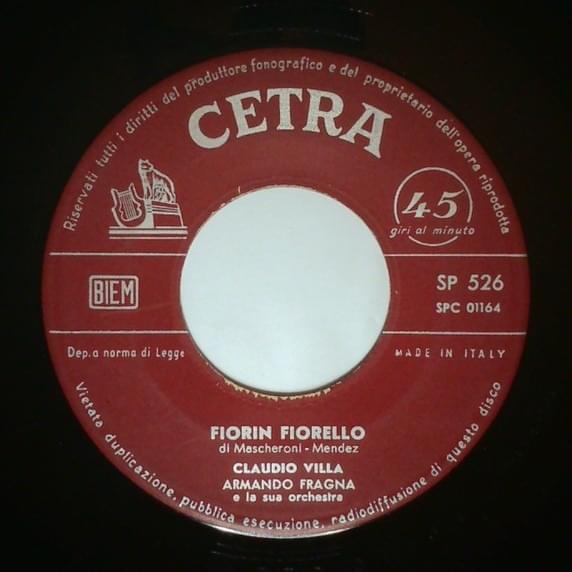 Album cover art for "Fiorin Fiorello" by Claudio Villa
