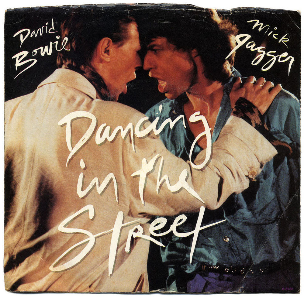 Album cover art for "Dancing in the Street" by Mick Jagger & David Bowie