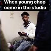 Album cover art for "When Young Chop Come In The Studio" by Young Chop