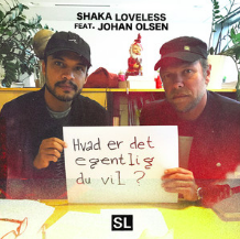 Album cover art for "Hvad Er Det Egentlig Du Vil" by Shaka Loveless & Johan Olsen