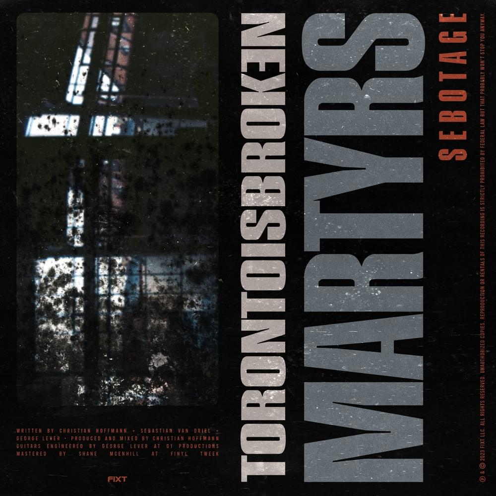Album cover art for "Martyrs" by Toronto Is Broken & Sebotage