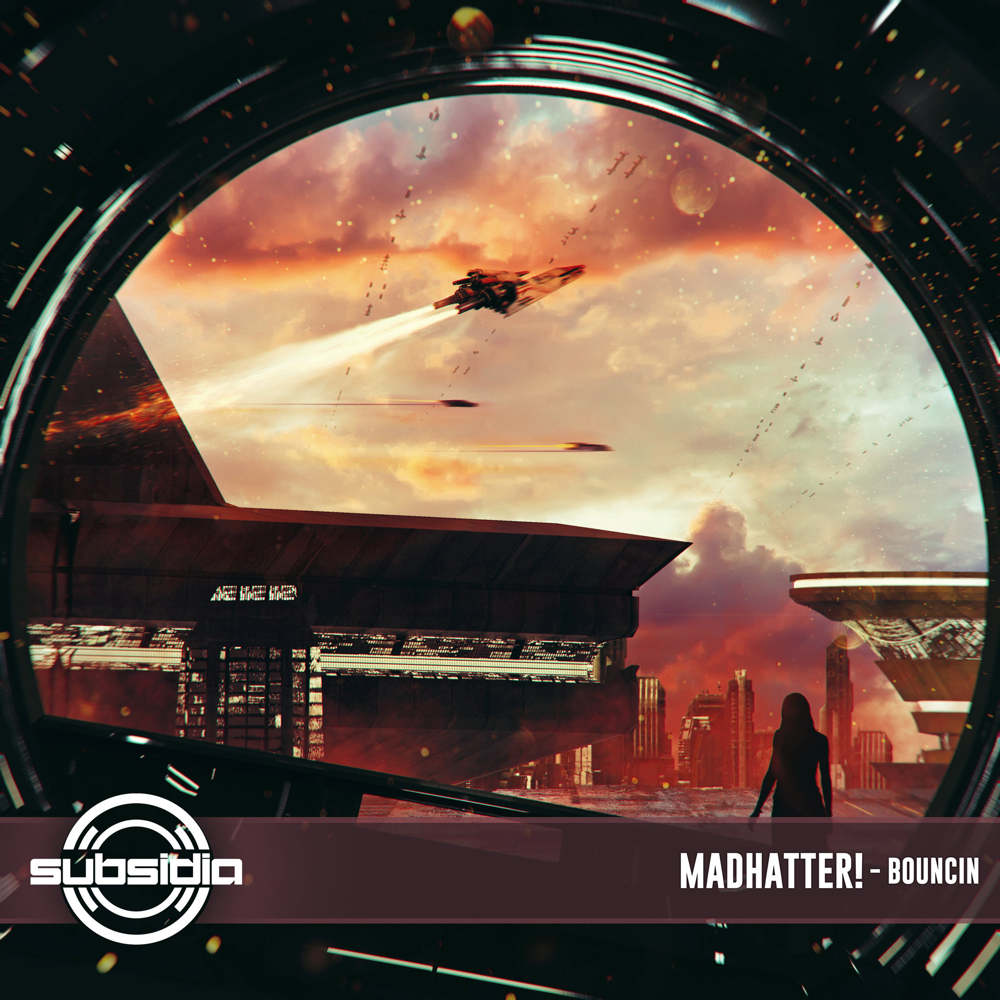 Album cover art for "Bouncin’" by Madhatter! (EDM)