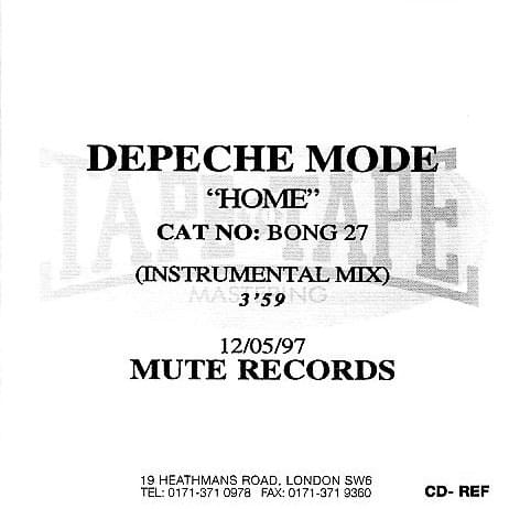 Album cover art for "Home [Instrumental Mix]" by Depeche Mode