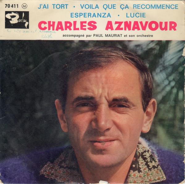 Album cover art for "Esperanza" by Charles Aznavour