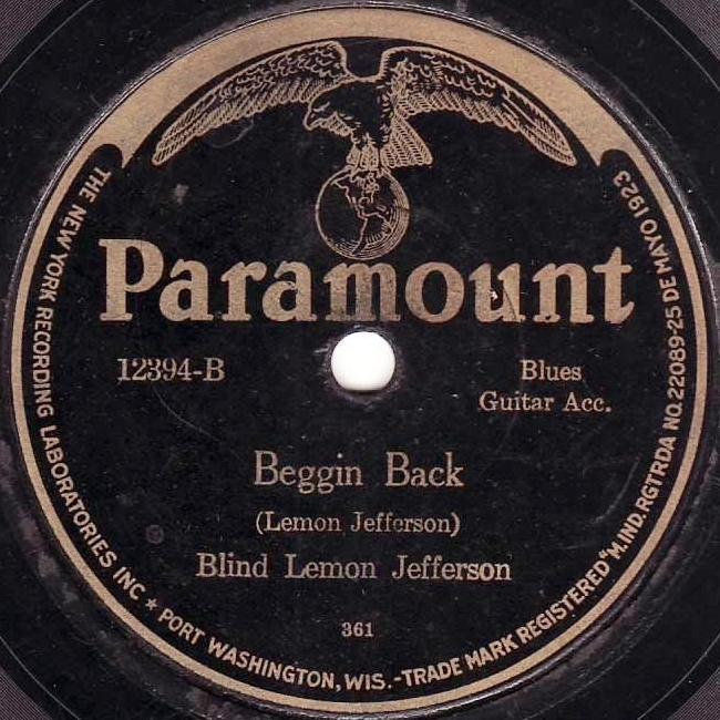 Album cover art for "Beggin Back" by Blind Lemon Jefferson