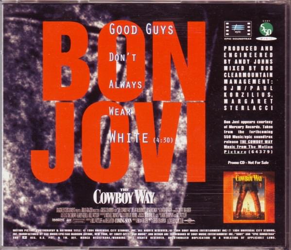 Album cover art for "Good Guys Don’t Always Wear White" by Bon Jovi