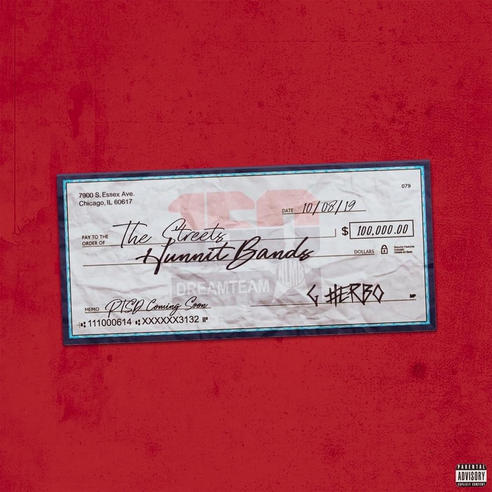 Album cover art for "Hunnit Bands" by G Herbo